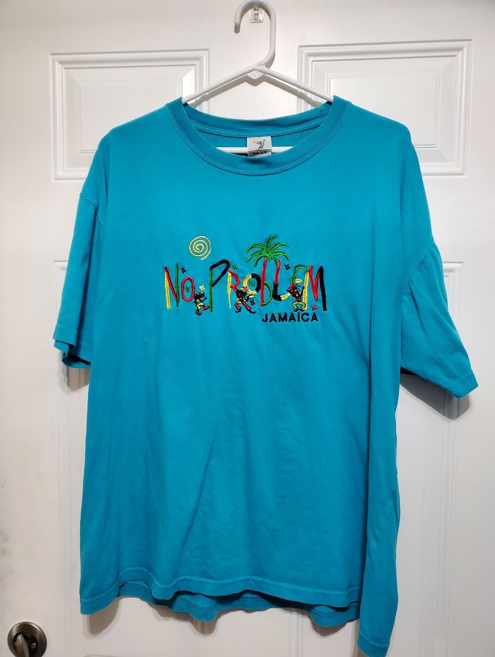No Problem Jamaica Embroidered T-Shirt size XL - Picture 2 of 11